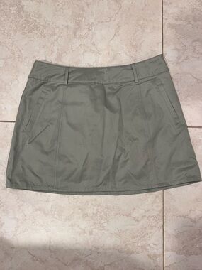 Olive Green Casual Mini Skirt